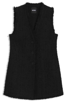 Sleeveless regular-fit blazer in velvet tweed 1