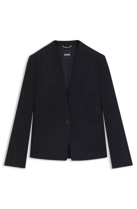 Regular-fit blazer in crease-resistant herringbone stretch jersey