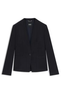 Regular-fit blazer in crease-resistant herringbone stretch jersey, Patterned
