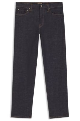 BECKHAM x BOSS regular-fit jeans in dark-blue denim, Dark Blue