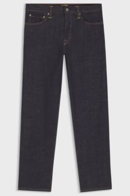 BOSS BY BECKHAM regular-fit jeans in dark-blue denim, Dark Blue