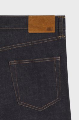 BOSS BY BECKHAM regular-fit jeans in dark-blue denim, Dark Blue