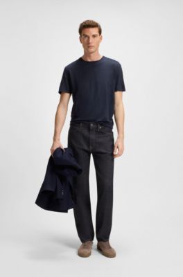 BOSS BY BECKHAM regular-fit jeans in dark-blue denim, Dark Blue
