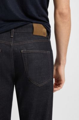 BOSS BY BECKHAM regular-fit jeans in dark-blue denim, Dark Blue