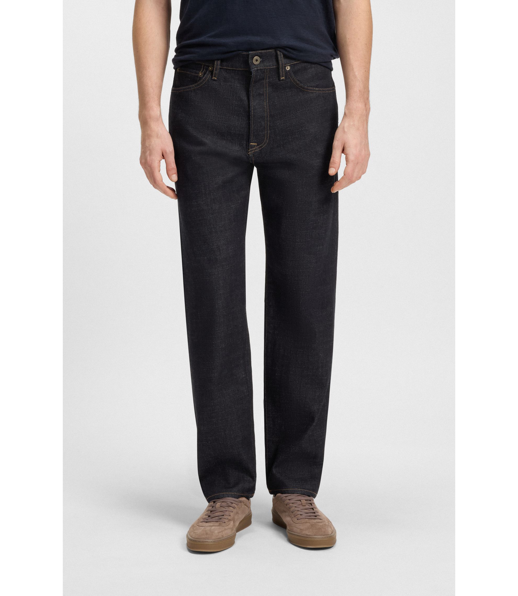 BOSS - BOSS BY BECKHAM regular-fit jeans in dark-blue denim - Dark