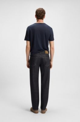 BOSS BY BECKHAM regular-fit jeans in dark-blue denim, Dark Blue