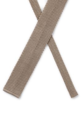 BECKHAM x BOSS knit tie in silk, Beige