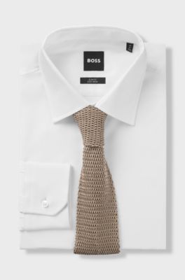 BOSS BY BECKHAM knit tie in silk, Beige