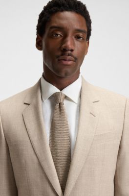 BOSS BY BECKHAM knit tie in silk, Beige