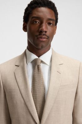 BOSS BY BECKHAM knit tie in silk, Beige