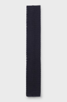 BECKHAM x BOSS knit tie in silk, Dark Blue