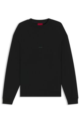 Cotton-terry sweatshirt with maze artwork, Black