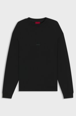 Cotton-terry sweatshirt with maze artwork, Black