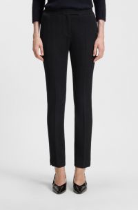 Pantalon Slim en jersey stretch infroissable à chevrons, Fantaisie