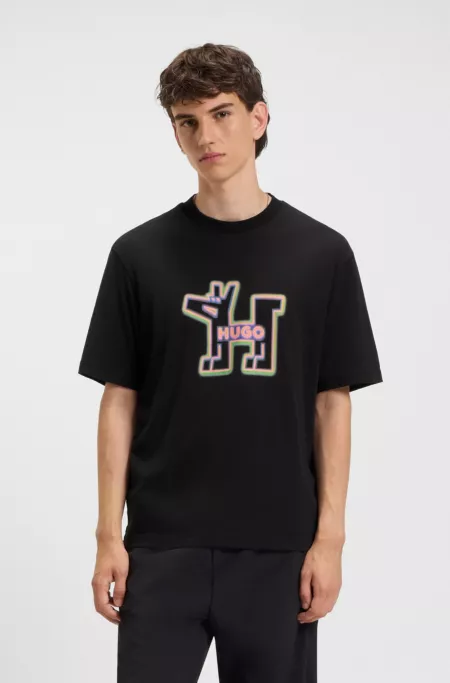 All-gender cotton-jersey T-shirt with graphic print