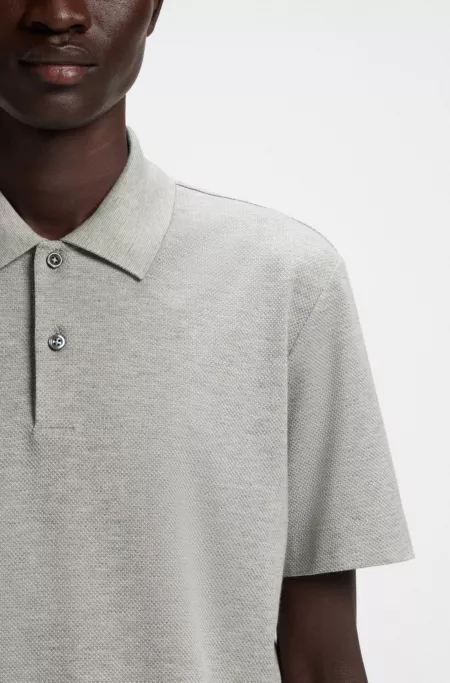 Regular-fit polo shirt in cotton and silk