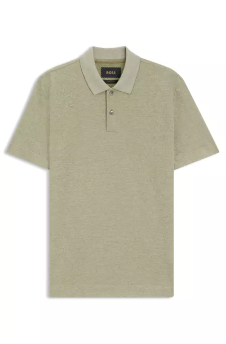 Regular-fit polo shirt in cotton and silk