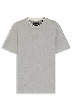 Micro-structured T-shirt in cotton and silk