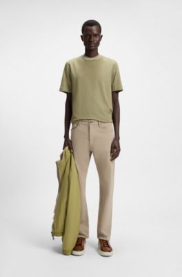 Micro-structured T-shirt in cotton and silk, Light Green