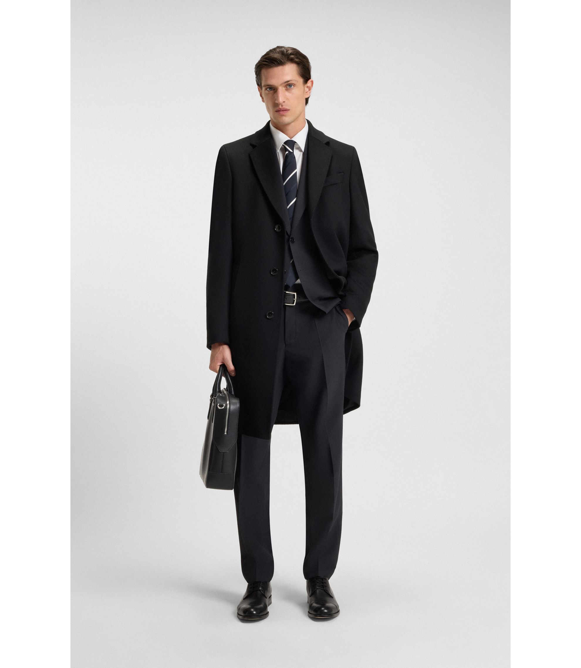 BOSS - スリムフィットコート ウール/カシミア - ブラック