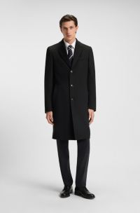 Manteau Slim en laine et cachemire, Noir