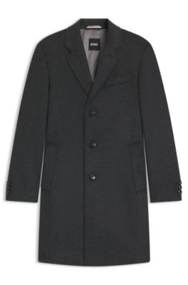 BOSS - スリムフィットコート ウール/カシミア - ダークグレー
