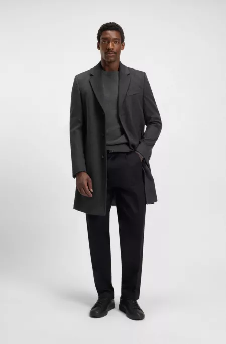 Slim-fit coat in wool and cashmere