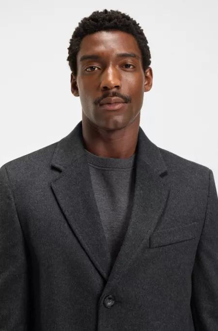 Slim-fit coat in wool and cashmere