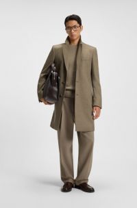 Slim-Fit Mantel aus Woll-Mix mit Kaschmir, Hellbraun