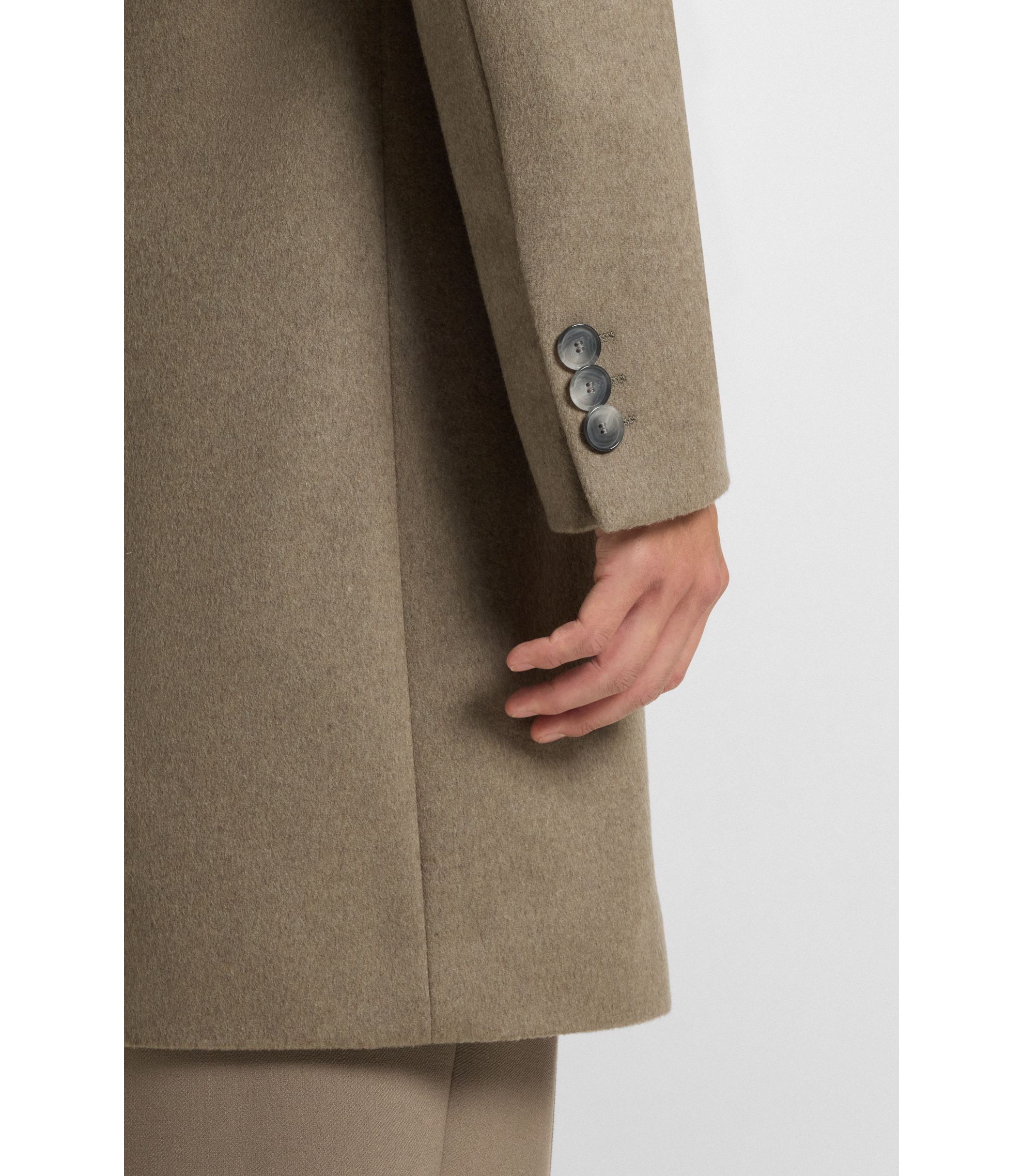 BOSS スリムフィットコート(slim fit coat) BOSS - Slim-fit coat with detachable zip-up inner - Black