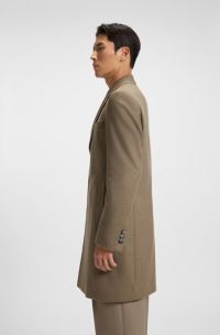 Cappotto slim fit in lana e cashmere, Marrone chiaro