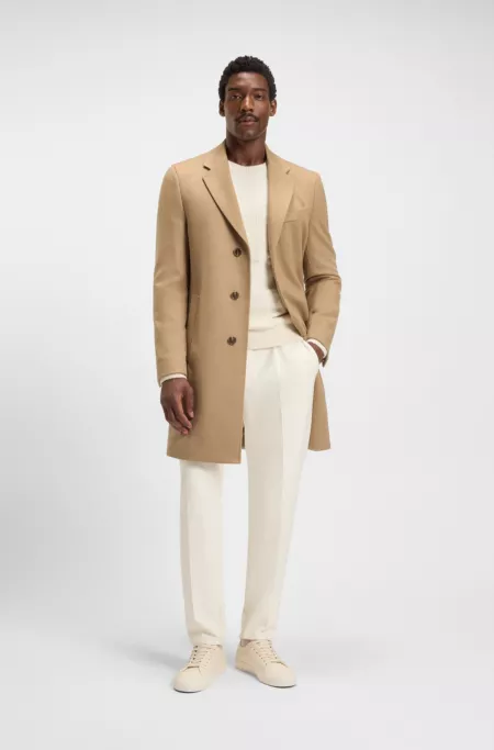Slim-fit coat in wool and cashmere