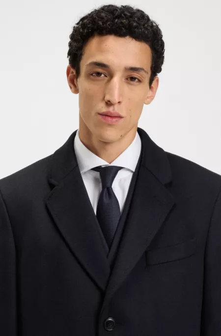 Slim-fit coat in wool and cashmere