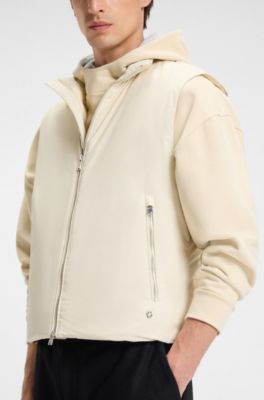 Water-repellent gilet with down filling, Natural