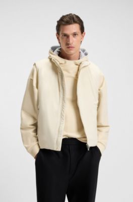 Water-repellent gilet with down filling, Natural