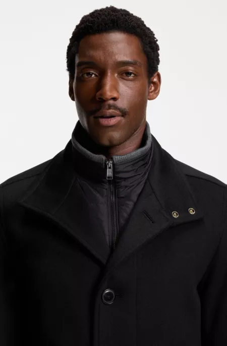 Relaxed-fit coat in wool and cashmere
