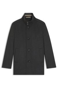 Relaxed-fit coat in wool and cashmere, Grey