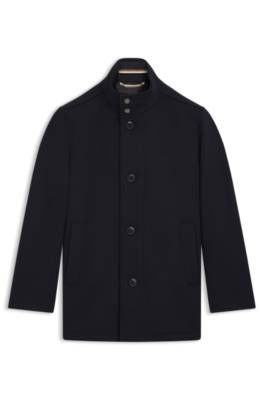 Relaxed-fit short coat in wool and cashmere 1