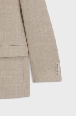 BOSS BY BECKHAM two-piece slim-fit suit, Light Beige