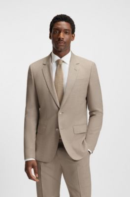 BOSS BY BECKHAM two-piece slim-fit suit, Light Beige