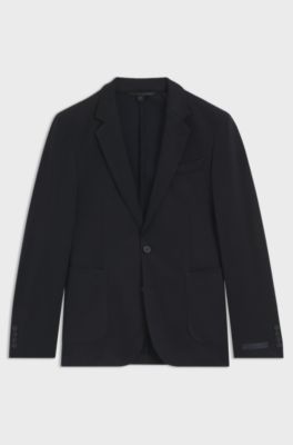 BOSS BY BECKHAM blazer in a melange cotton blend, Dark Blue