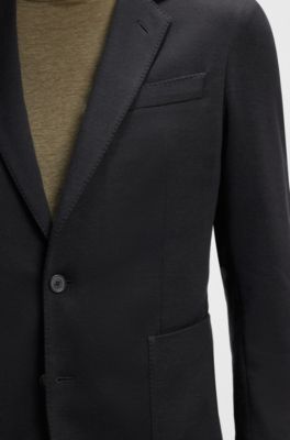 BOSS BY BECKHAM blazer in a melange cotton blend, Dark Blue