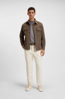 Cotton-piqu&eacute; T-shirt with logo detail, Grey