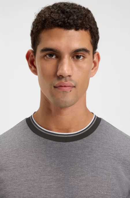 Cotton-piqué T-shirt with logo detail