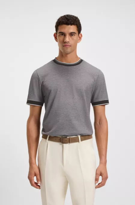 Cotton-piqué T-shirt with logo detail