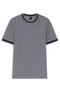 Cotton-piqué T-shirt with logo detail, Blue