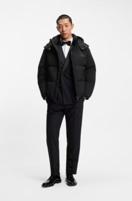 Wasserabweisende Jacke mit Daunenf&uuml;llung, Schwarz