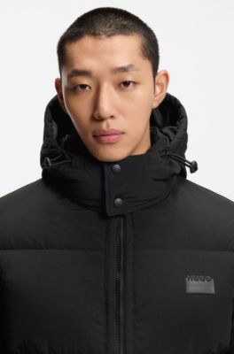 Wasserabweisende Jacke mit Daunenf&uuml;llung, Schwarz