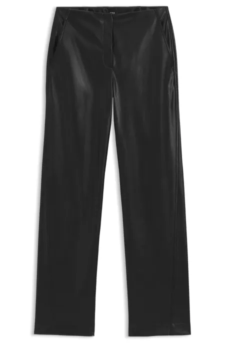 Straight-leg trousers in faux leather