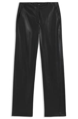 Straight-leg trousers in faux leather 1